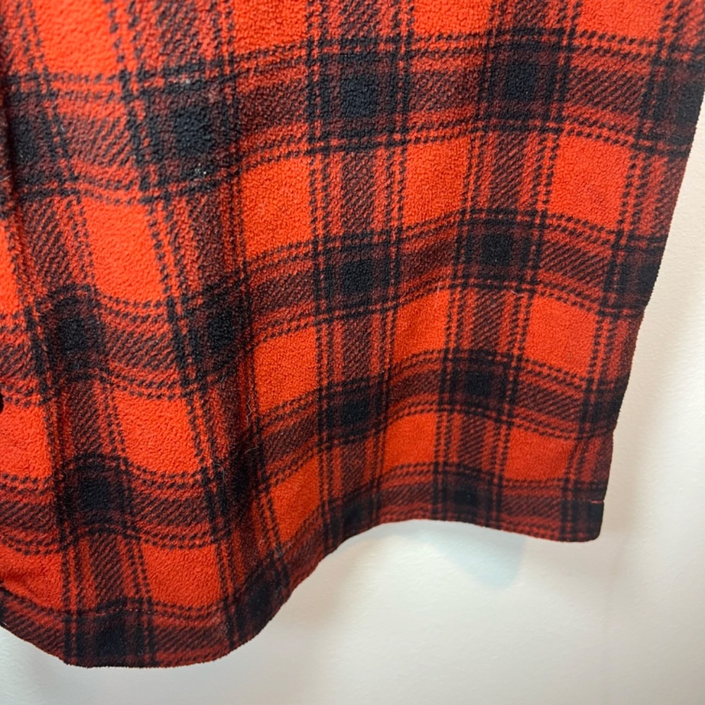 Juneau Men's Plaid Flannel Shacket Shirt Black Red Heavy Fleece Pockets Cozy XXL - Picture 7 of 12